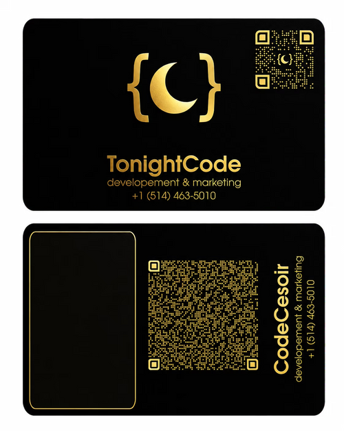 tonightcode premium metallic nfc business card metallic - gold - both sides